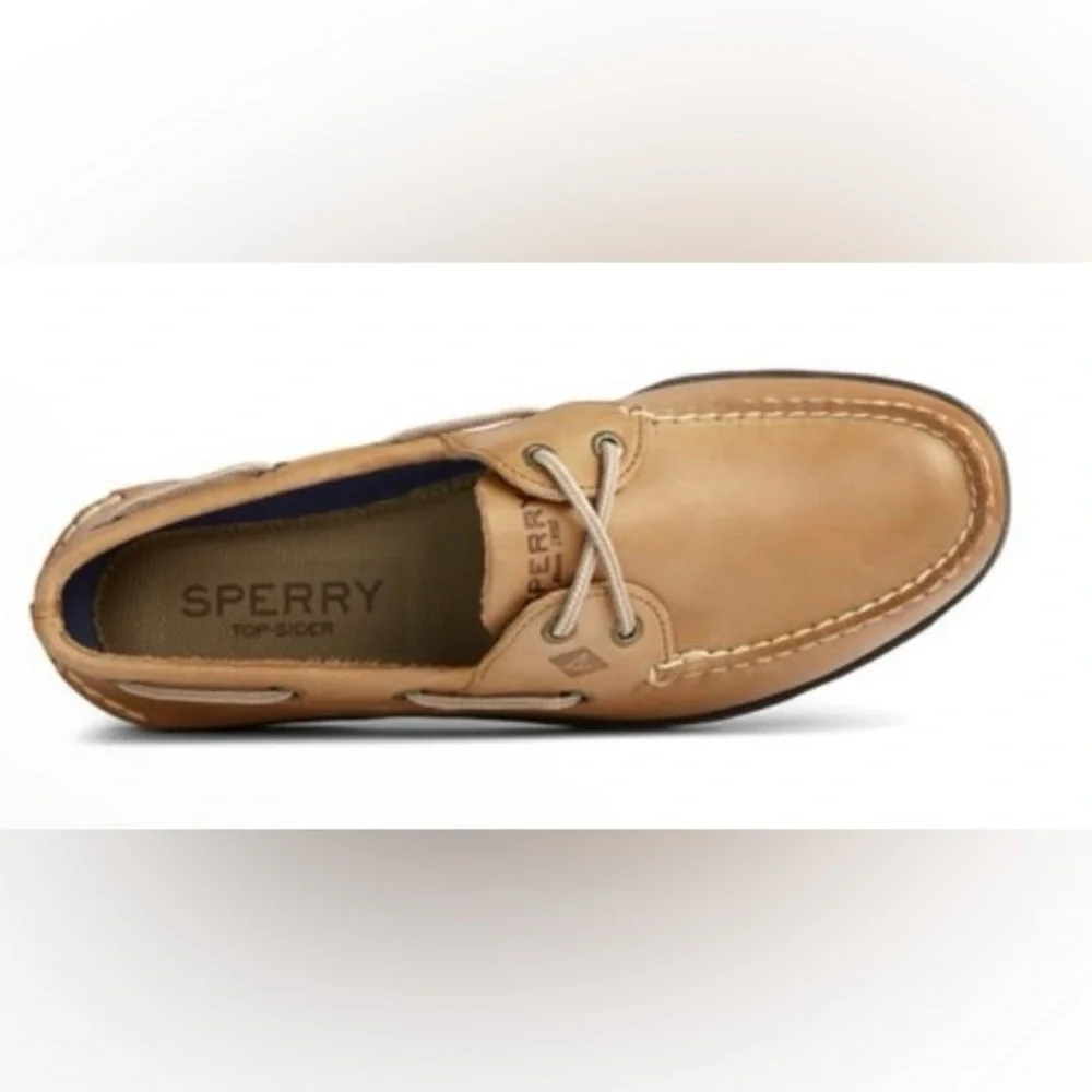 NWOT Men’s Sperry “Leeward Top Sider”Tan Leather Boat Shoes Size 9.5